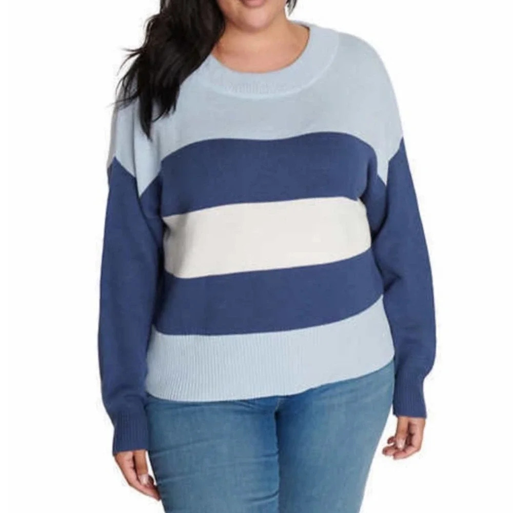 Lucky Brand‎ XXL Striped Colorblock Pullover Sweater
